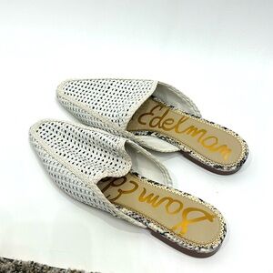 Sam Edelman Elva Woven white mules size 10.5 M.